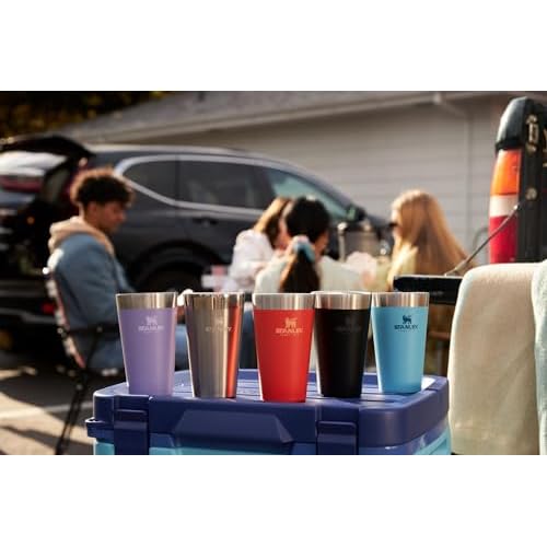 STANLEY Adventure Stacking Beer Pint Glass 16oz | Stackable Drinking Cup for Cold Beverages | Dishwasher Safe | Insulated Stainless Steel Tumbler | BPA-Free | Lilac