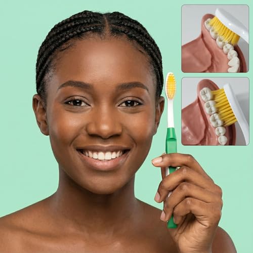DUJINDENT Gold Infused Soft Toothbrush for Sensitive Gums & Plaque Removal