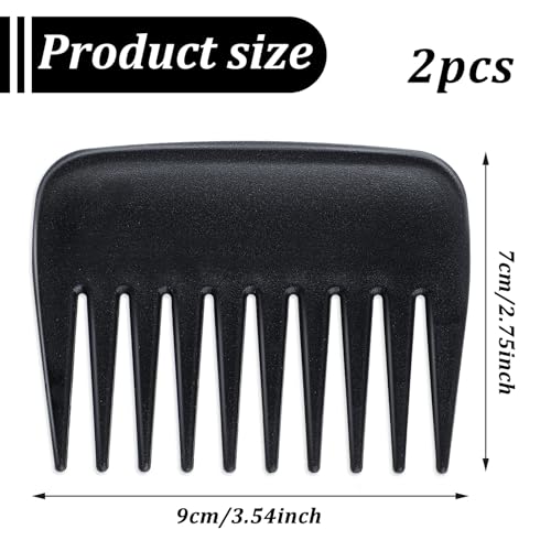 Wide Tooth Hair Detangling Palm Comb Set, 2 Pieces Mini Travel Anti-Static