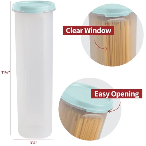 SIGNORA WARE Tall Spaghetti Pasta Container - Airtight Kitchen Storage, Sky Blue