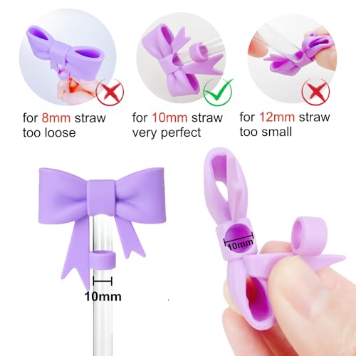 10mm Bow Shape Straw Topper for Stanley Cup - Light Green Silicone