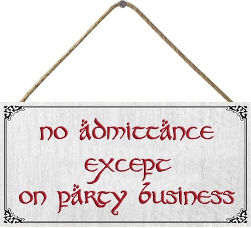 No Admittance Wood Sign - 12x6in Lord of the Rings Decor