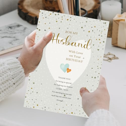 Romantic Birthday Card for Husband - Elegant Heart Design