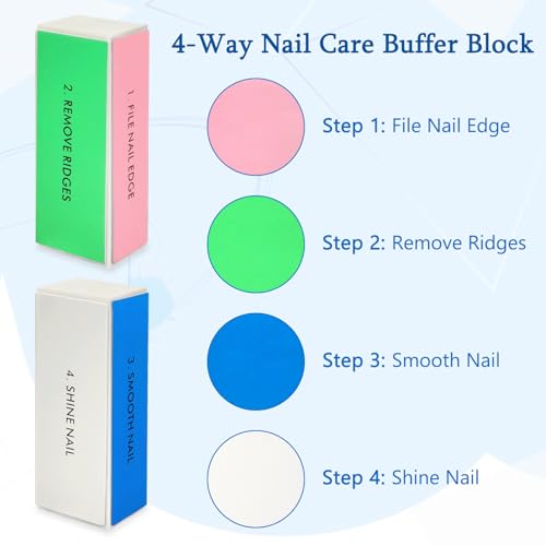 Black Nail File and Square Sponge Buffer Manicure Tool Kit