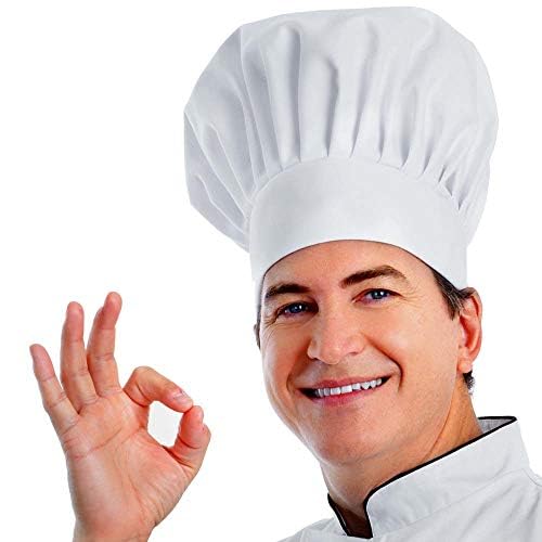 Adult Adjustable Chef Hat - Premium Elastic Kitchen Cap