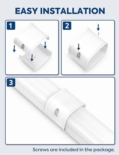 Nouscan 3in PP Decorative Line Set Cover Kit with Screws for Mini Split AC Systems