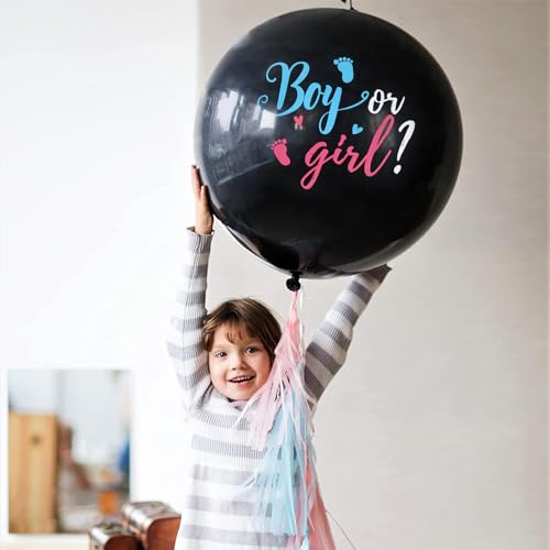 36 Inch Gender Reveal Balloons with Pink & Blue Confetti - 2 Pack