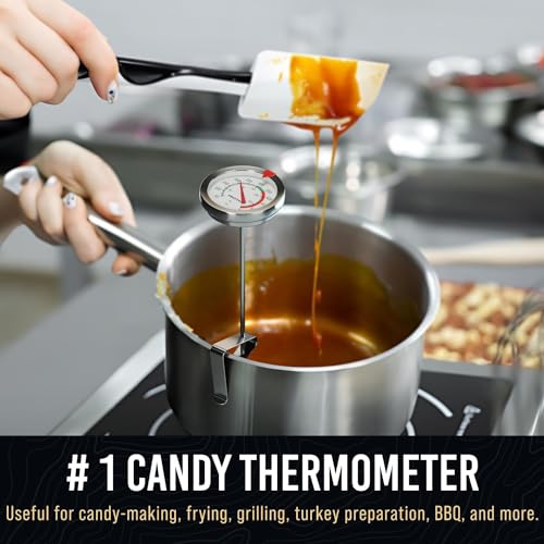 Craft911 Candy Thermometer with Pot Clip - Deep Fry & Candle Making (White) - 1 Pack