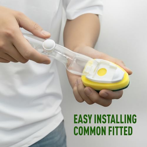 Yellow Dishwand Refills 3-Pack for Scotch-Brite & Helime Handles - Non-Scratch Sponge