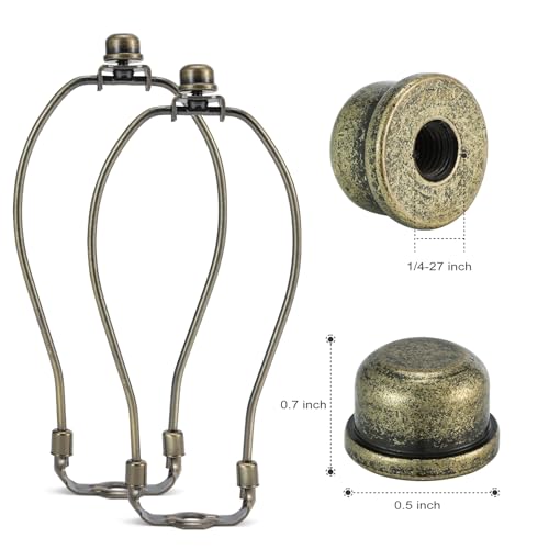 2pcs Solid Brass Lamp Finials 1/4-27 Thread Decorative Knob for Lamp Shade