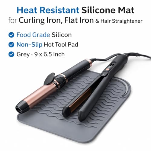 UNITEDIFY Heat Resistant Silicone Mat for Hair Straighteners & Curling Irons