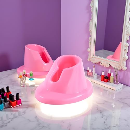 Pink Soft Rubber Nail Polish Bottle Holder and Stand for Manicure
