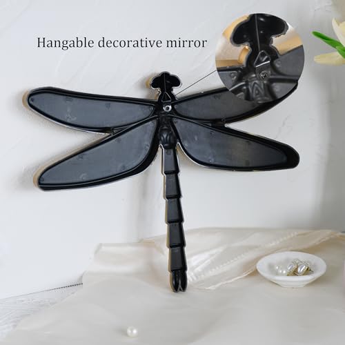 Dragonfly Wall Mirror with Mirrored Wings - 12.4 x 9.3 inches