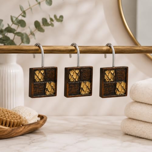 Zahari Home Zambia Animal Shower Curtain Hooks - 12 Pack Resin