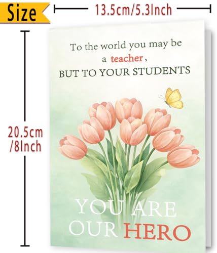 Funny Teacher Appreciation Thank You Card - 8x5.3 inches