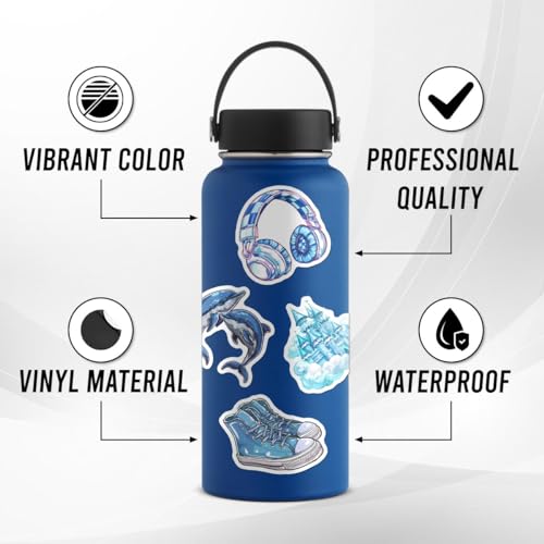 50 Pcs Cute Waterproof Stickers for Water Bottles & Laptops