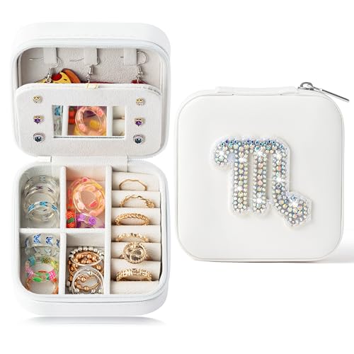 Zodiac Travel Jewelry Case Small Organizer Box for Rings and Necklaces