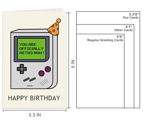 RUALOVE Officially Retro Gameboy Birthday Card #2 - Funny Gift for 30th, 40th, 50th Celebrations