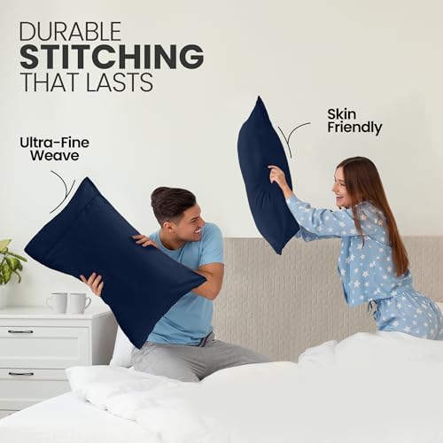 Utopia Bedding King Pillow Cases, Brushed Microfiber, Navy, 12-Pack