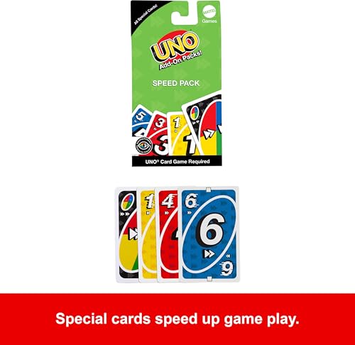 UNO Speed Pack Add-On - Extra Fast Card Game for Family Fun