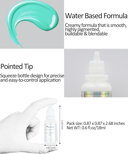 Mysense Teal Face and Body Paint, Water-Based Washable Cream 0.6oz