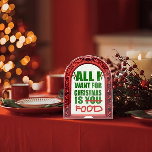 Funny Christmas Table Sign Acrylic Holiday Centerpiece Decor