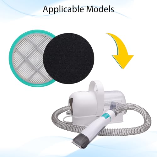 8VR HEPA Filter Sponge Replacement for Pet Grooming Kit - 4 Filters & 8 Sponges