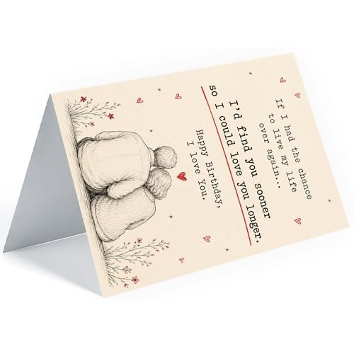 Romantic Happy Birthday Card for Him/Her - D Style 5x7