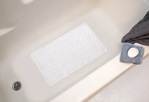 Ginsey AquaTouch Rubber Safety Bath Mat, Medium 14 x 24 Inches, White