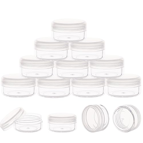 10 Gram Plastic Sample Containers with Lids, 10 Pack BPA Free Clear Travel Jars