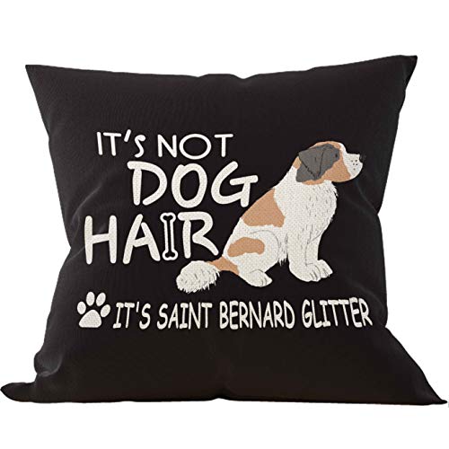Bernard Black Saint Bernard Pillow Cover 18x18 | Dog Decor Gift