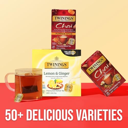 Twinings Pumpkin Spice Chai Black Tea - 20 Individually Wrapped Bags