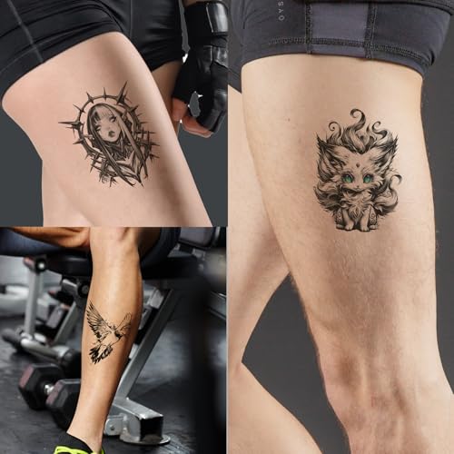 26 Waterproof Temporary Tattoos Realistic Animal & Halloween Designs