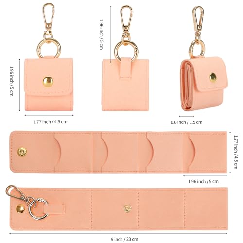 KUKUVR Mini Travel Jewelry Organizer Case with Keychain - Pink