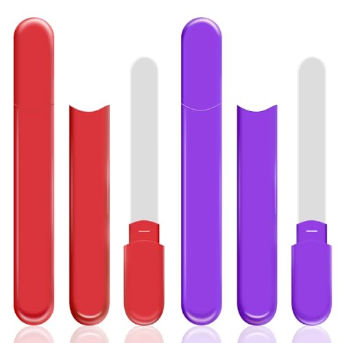 WOKOTO 2-Piece Glass Nail File Set with Cases, Dual-Sided Crystal Files