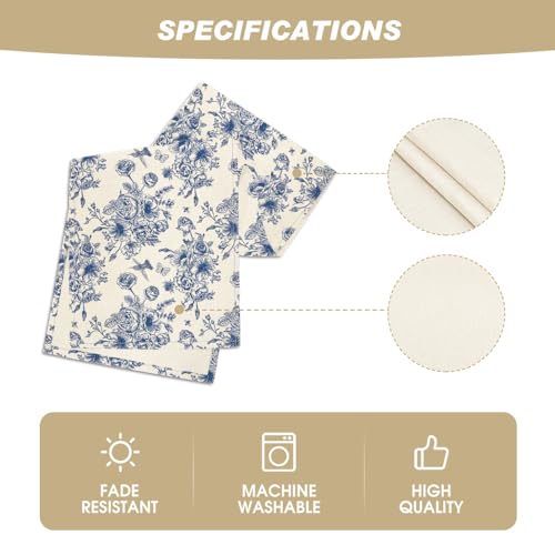 Artoid Mode Navy Blue Floral Table Runner - 13x72 Inch Kitchen Decor