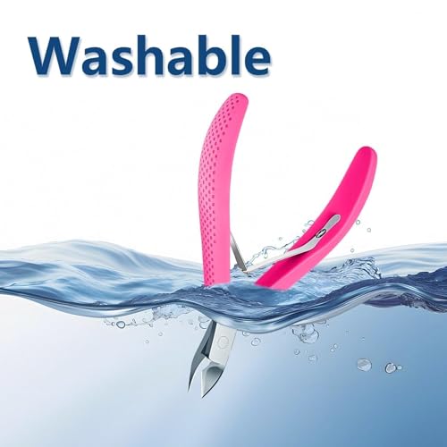 Criyar Cuticle Trimmer & Nipper with Non-Slip Silicone Handle, Carbon Steel