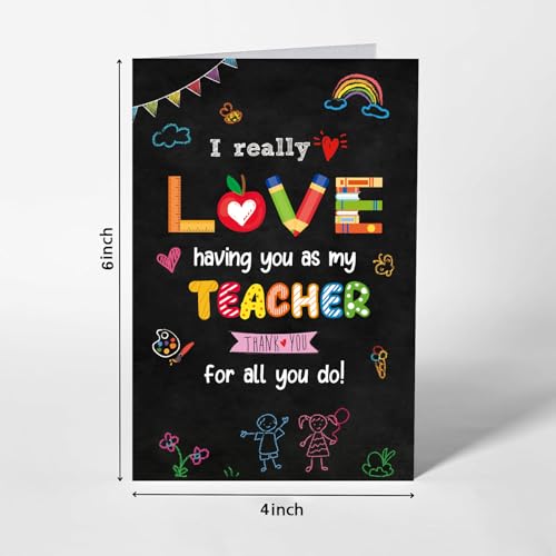 Teacher Valentine's Day Card with Red Envelope - Thank You Greeting Card