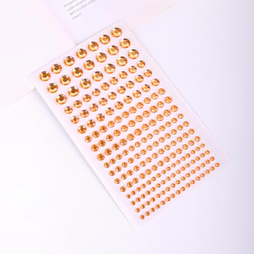 Self-Adhesive Face Gems and Pearls for Makeup Festival 591Pcs Orange