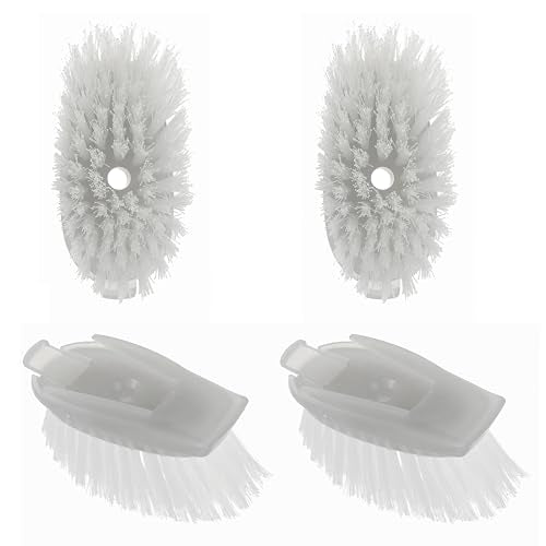 4-Pack Grey Soap Dispensing Dish Brush Refills for Kitchen & Bathroom