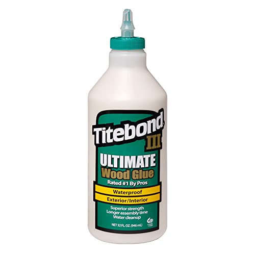 Titebond III Ultimate Wood Glue 32 Oz - Waterproof Adhesive for Woodworking