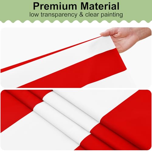 misaya 3-Pack 54" x 108" Red & White Striped Disposable Tablecloths