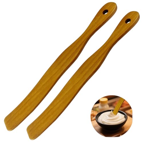 Wooden Spatula Spurtle Set for Cooking and Sourdough Baking 2Pcs