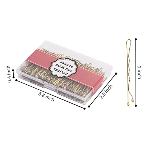 Vaincre Blonde Bobby Pins 150 Count with Storage Case for Hair Buns
