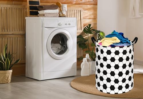Football Round Kids Laundry Basket - 19.7" Collapsible Nursery Storage Bin