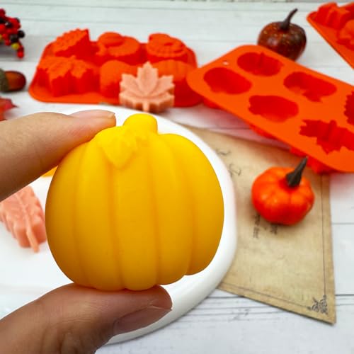 Thanksgiving Silicone Mold Set - 2 Piece Pumpkin & Leaf Molds