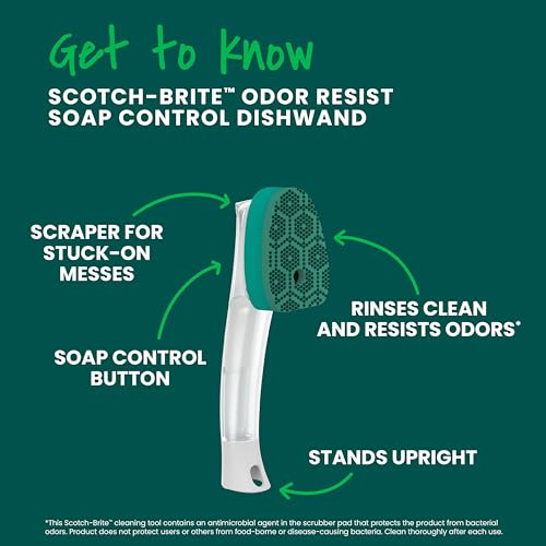 Scotch-Brite Heavy Duty Dishwand with Soap Control - Odor Resistant