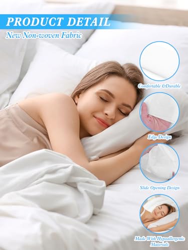 10-Pack Disposable Pillow Cases - Soft SMS Nonwoven Covers 20x31