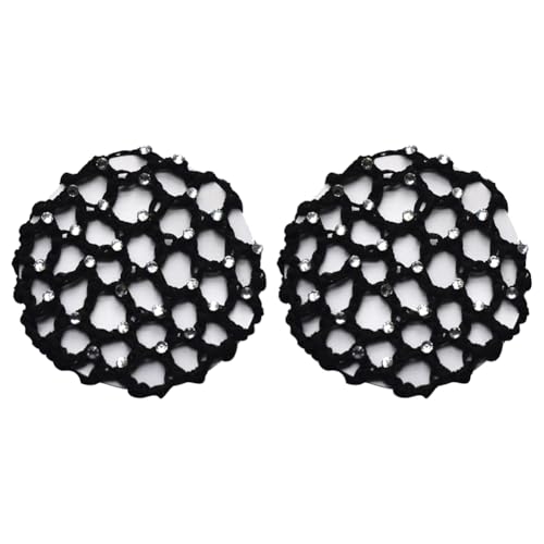 Crochet Hair Bun Cover 2 Pack - Pearl Decorated Ballet Hair Net