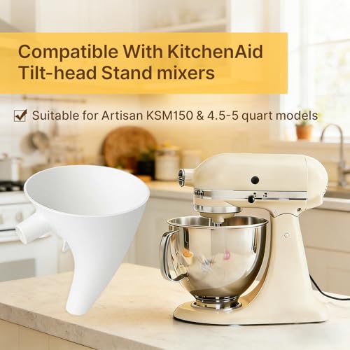 Pawbena Pouring Chute Funnel for KitchenAid Stand Mixers 4.5 & 5 QT